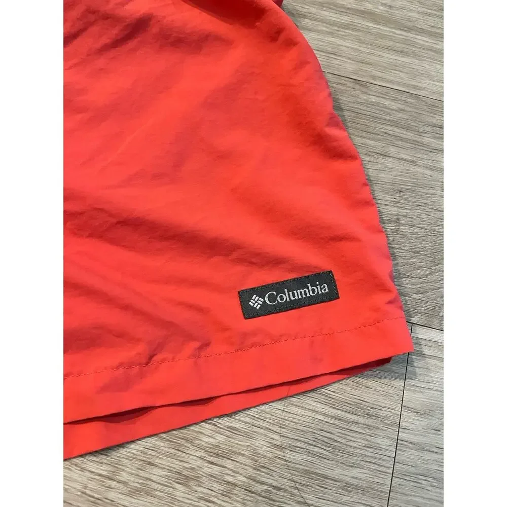 Columbia Men's Red Dri Fit shorts Size M Elastic Waist Mesh Lined 0015 - Picture 8 of 9